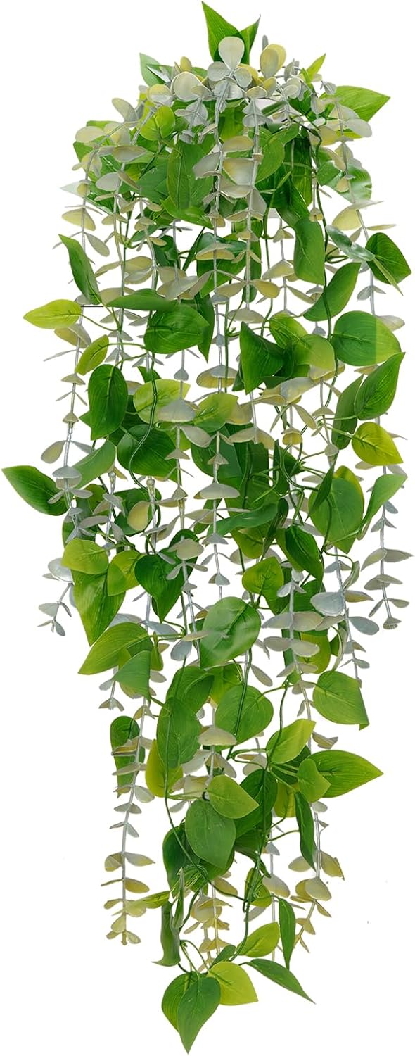 Bloomfinity:  1Pcs Fake Hanging Plants, 9 Branch Artificial Hanging Plant, Lush Faux Pothos Vines for Home Room Wall Shelf Porch Outdoor Indoor Decor (No Baskets)