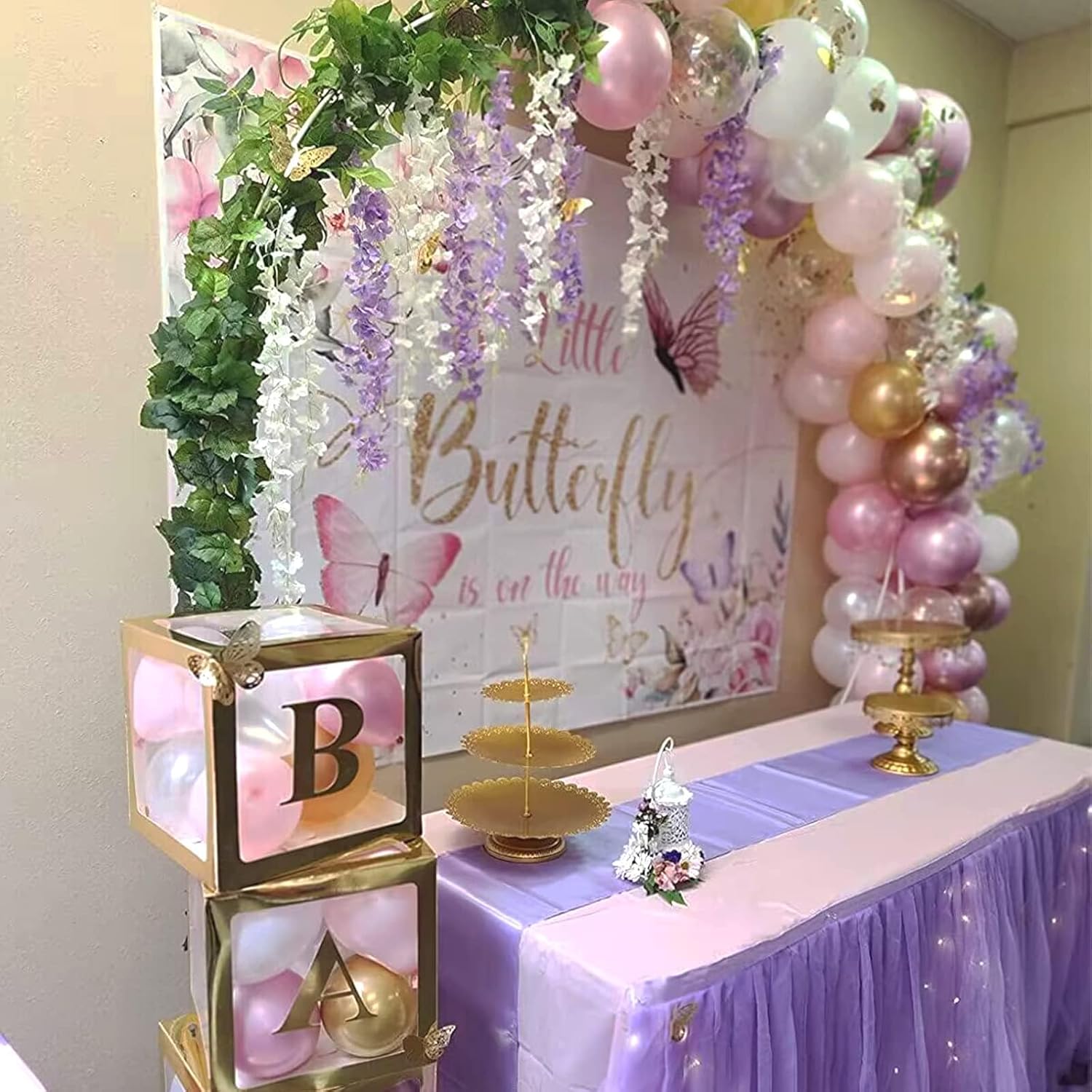 Bloomfinity:  36Pcs White & Purple Fake Wisteria Hanging Flowers, 3.6Ft/Pcs Artificial Wisteria Garland, Hanging Flowers for Wedding Party Home Backdrop Wall Decoration