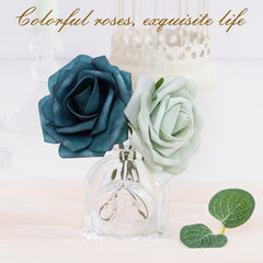 Bloomfinity: 16Pcs Artificial Flowers Fake Roses with Stems, Pink Boxed Foam Roses for DIY Bouquets Centerpieces Wedding Party Arrangement Bridal Shower Decor