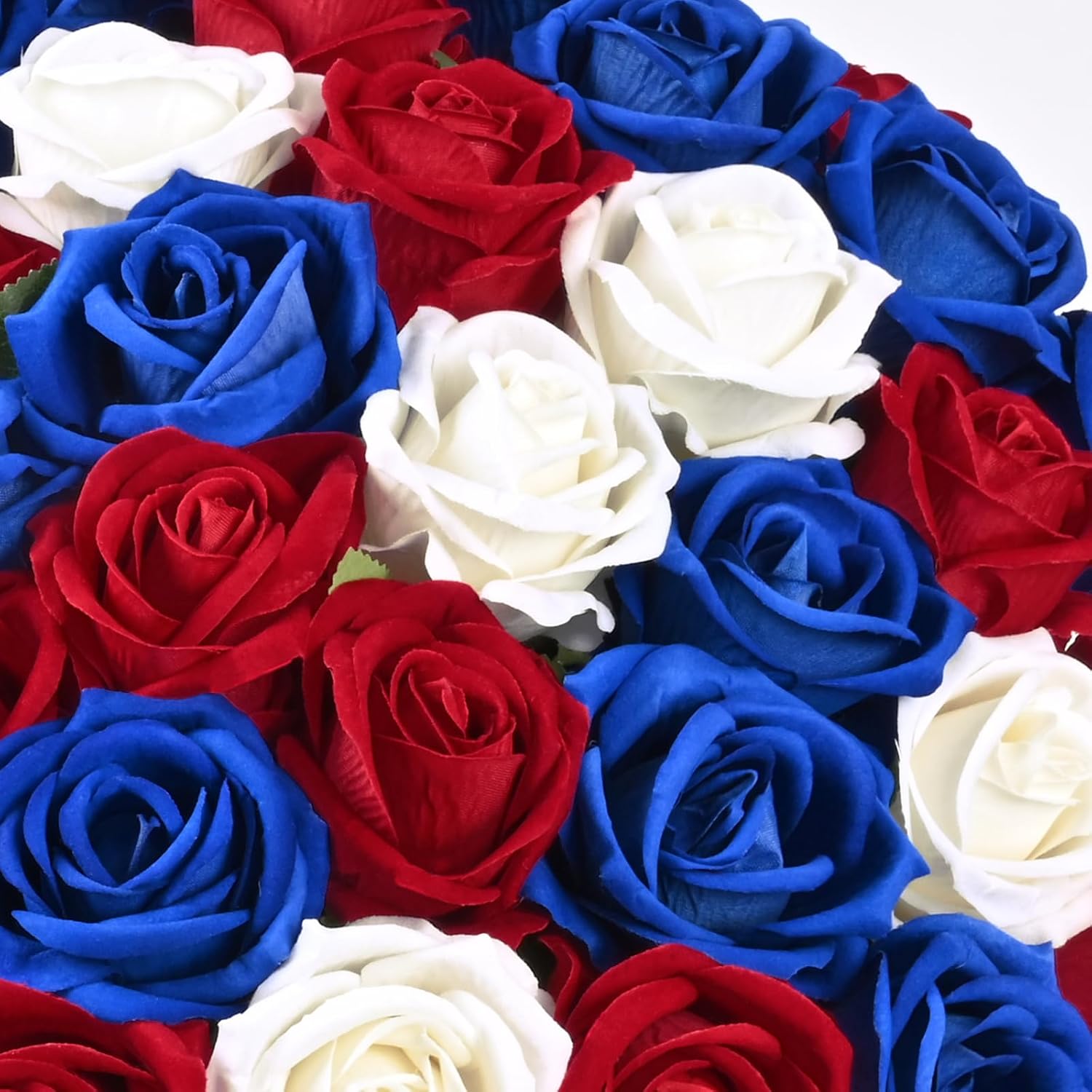 Bloomfinity:  50 Pcs Red Roses Artificial Flowers, Real Touch Velvet Roses Fake Flowers Bulk, Artificial Roses Bouquet with Long Stems Bridal DIY Wedding Party Centerpiece Decorations