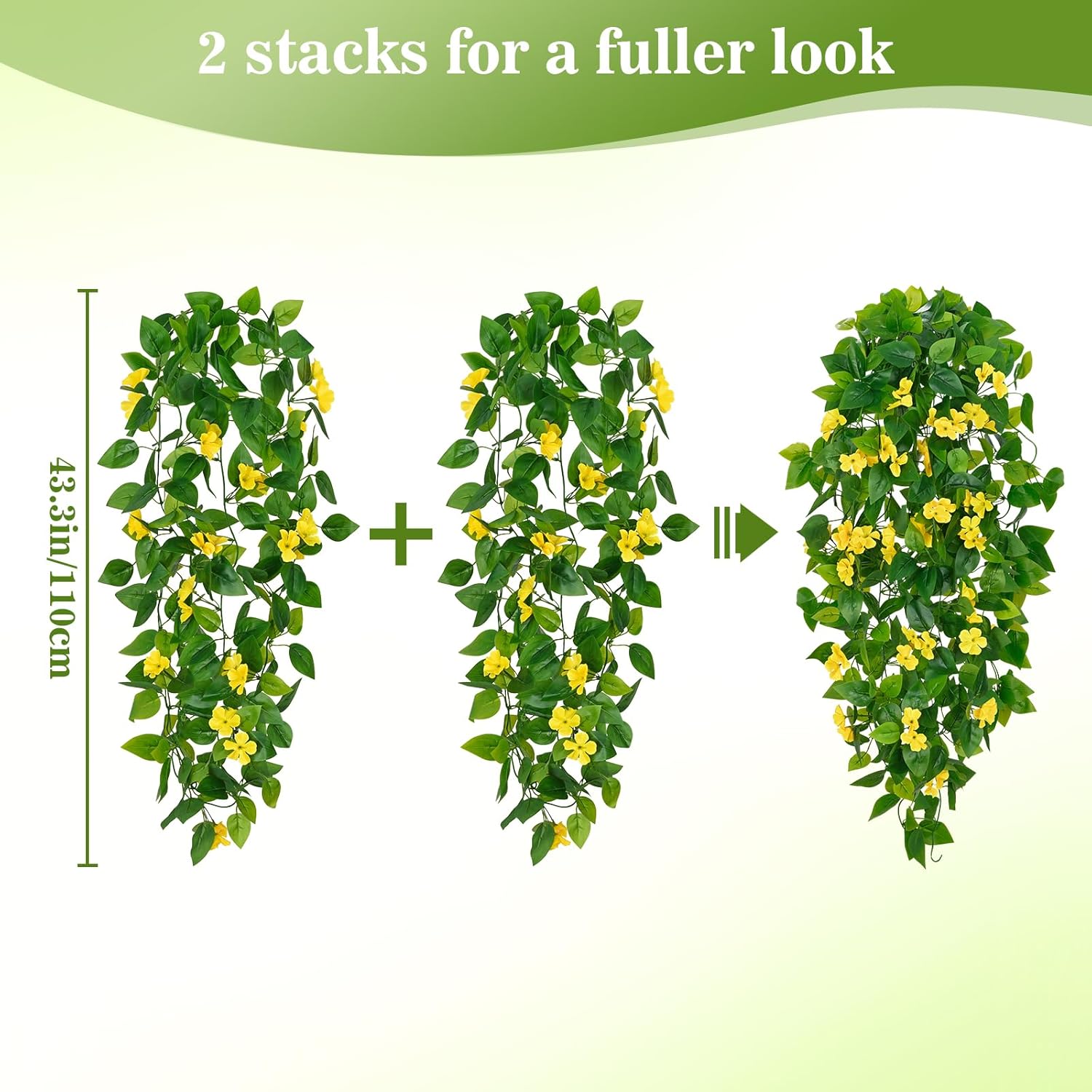Bloomfinity:  1Pcs Fake Hanging Plants, 9 Branch Artificial Hanging Plant, Lush Faux Pothos Vines for Home Room Wall Shelf Porch Outdoor Indoor Decor (No Baskets)