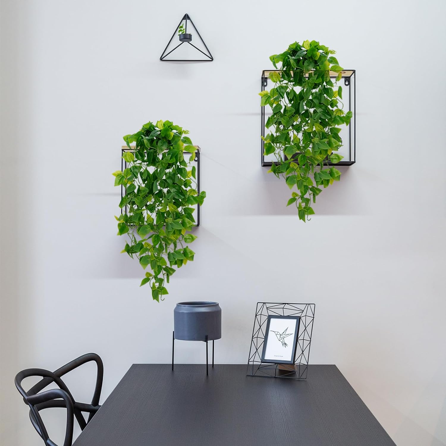 Bloomfinity:  1Pcs Fake Hanging Plants, 9 Branch Artificial Hanging Plant, Lush Faux Pothos Vines for Home Room Wall Shelf Porch Outdoor Indoor Decor (No Baskets)