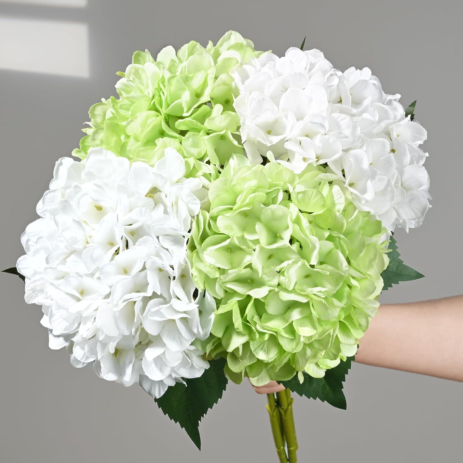 Bloomfinity:  4 Pcs Blue Hydrangea Artificial Flowers with Realistic Stems, 18In Large Fake Blue Flowers, Faux Flower for Home Party Decor Outdoor Wedding Bouquets Table Centerpieces Decoration