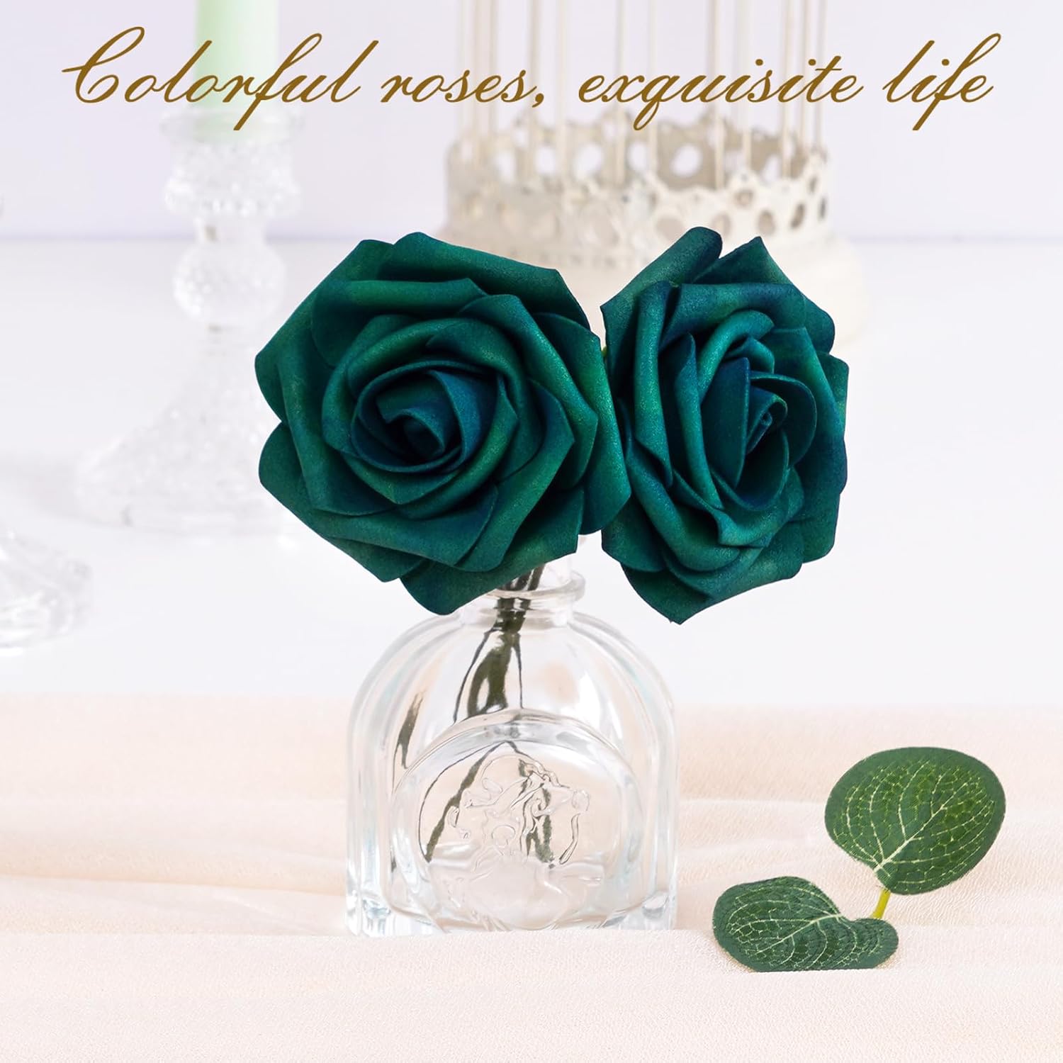 Bloomfinity: 16Pcs Artificial Flowers Fake Roses with Stems, Pink Boxed Foam Roses for DIY Bouquets Centerpieces Wedding Party Arrangement Bridal Shower Decor