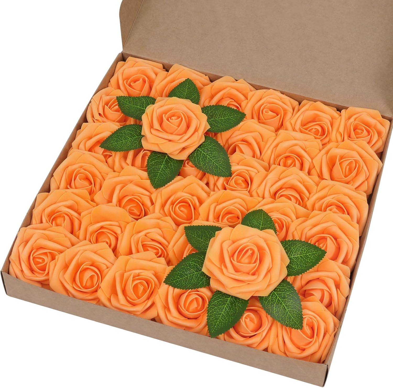 Bloomfinity: 16Pcs Artificial Flowers Fake Roses with Stems, Pink Boxed Foam Roses for DIY Bouquets Centerpieces Wedding Party Arrangement Bridal Shower Decor