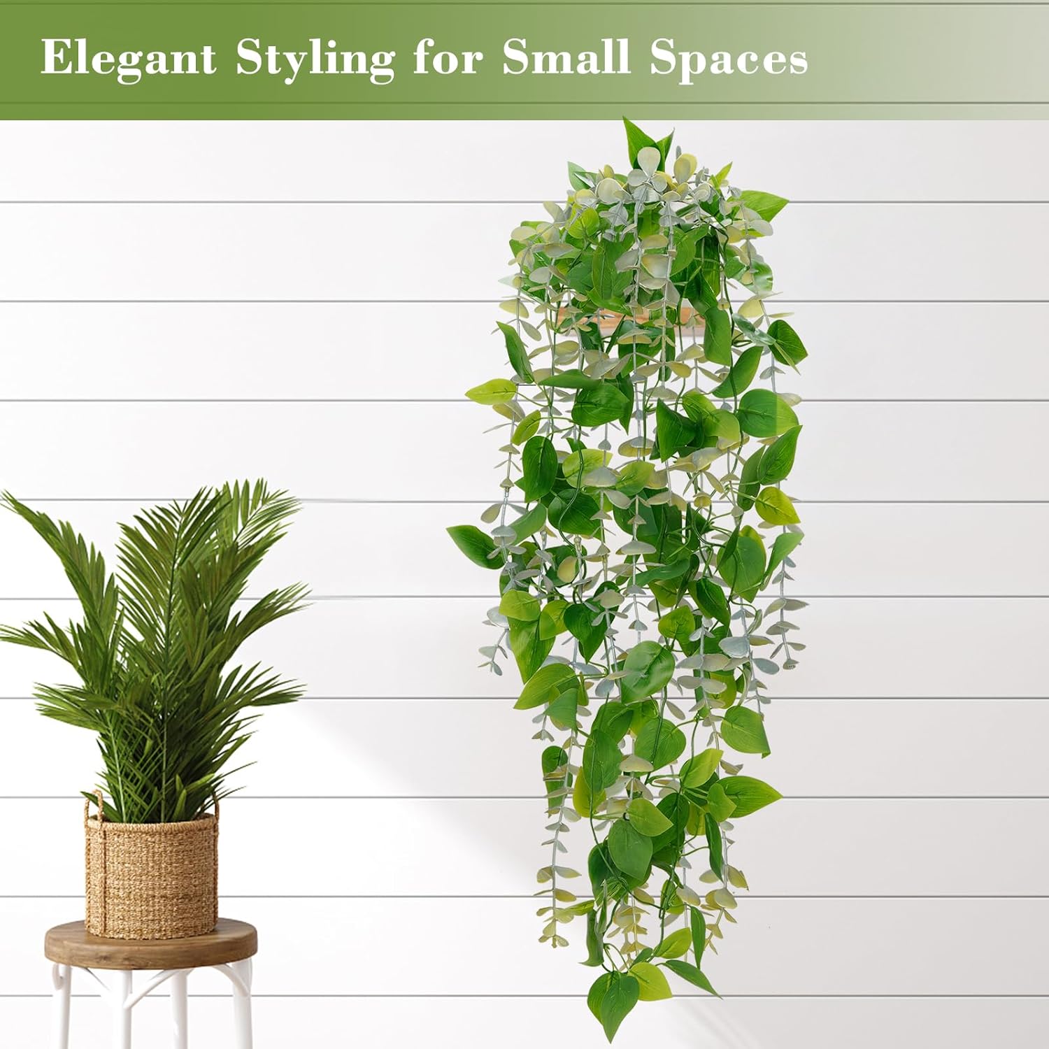 Bloomfinity:  1Pcs Fake Hanging Plants, 9 Branch Artificial Hanging Plant, Lush Faux Pothos Vines for Home Room Wall Shelf Porch Outdoor Indoor Decor (No Baskets)