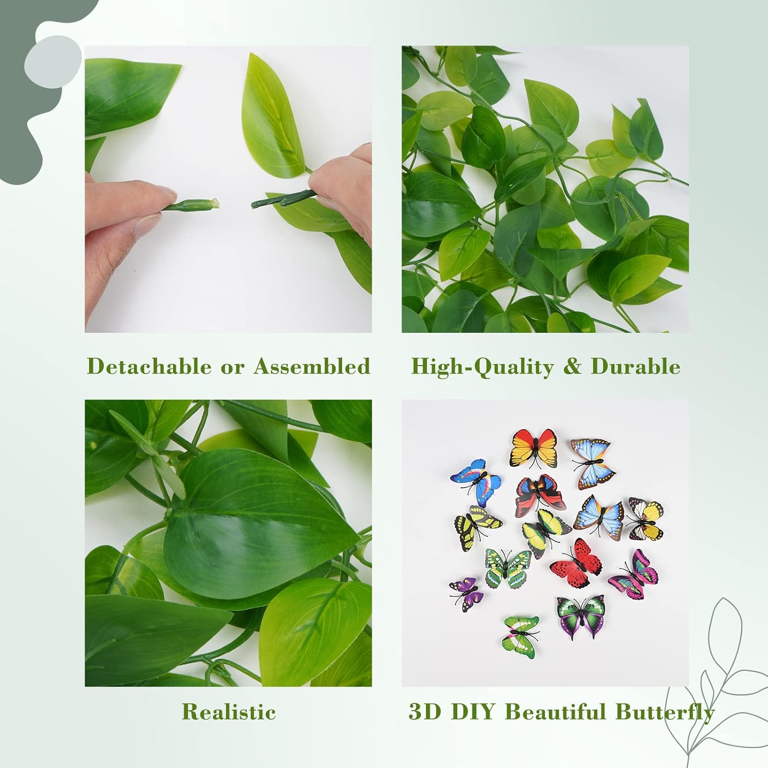 Bloomfinity:  1Pcs Fake Hanging Plants, 9 Branch Artificial Hanging Plant, Lush Faux Pothos Vines for Home Room Wall Shelf Porch Outdoor Indoor Decor (No Baskets)
