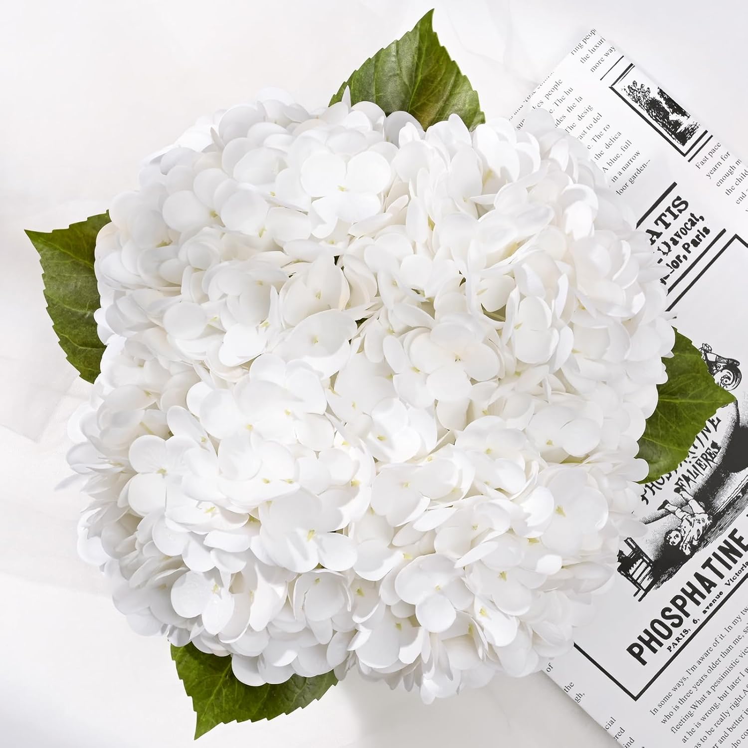 Bloomfinity:  Luxury PU Fake Flowers in Vase with Faux Water, White Real Touch Roses Artificial Flowers with Glass Vase for Office Home Dining Room Centerpiece Table Decorations