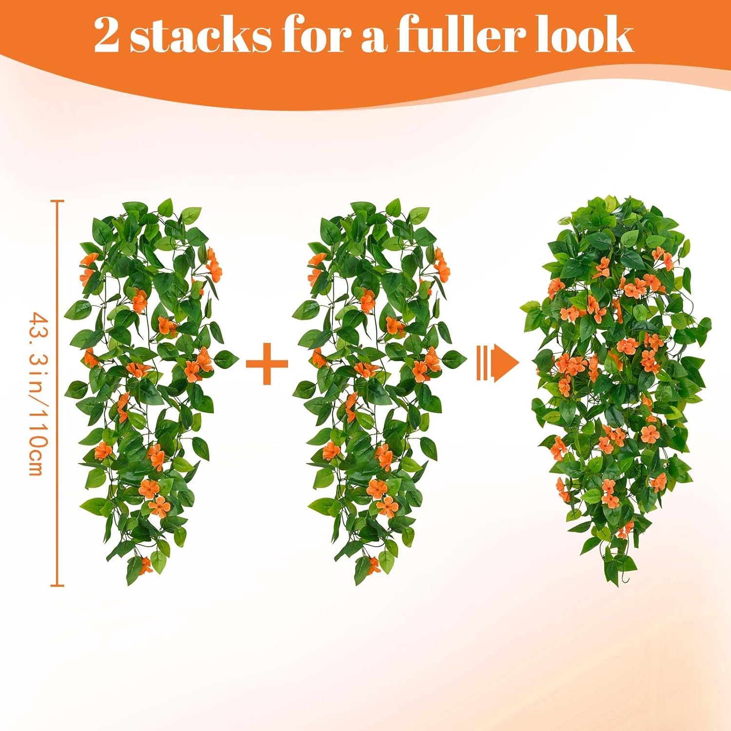 Bloomfinity:  1Pcs Fake Hanging Plants, 9 Branch Artificial Hanging Plant, Lush Faux Pothos Vines for Home Room Wall Shelf Porch Outdoor Indoor Decor (No Baskets)