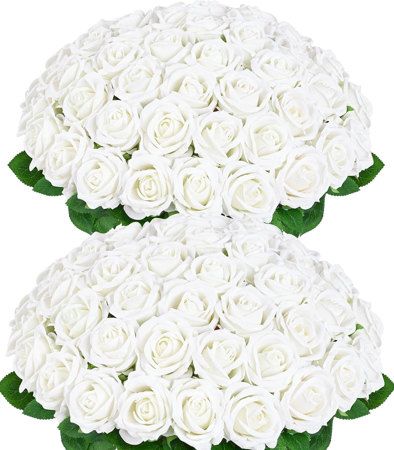 Bloomfinity:  50 Pcs Red Roses Artificial Flowers, Real Touch Velvet Roses Fake Flowers Bulk, Artificial Roses Bouquet with Long Stems Bridal DIY Wedding Party Centerpiece Decorations