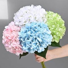 Bloomfinity:  4 Pcs Blue Hydrangea Artificial Flowers with Realistic Stems, 18In Large Fake Blue Flowers, Faux Flower for Home Party Decor Outdoor Wedding Bouquets Table Centerpieces Decoration