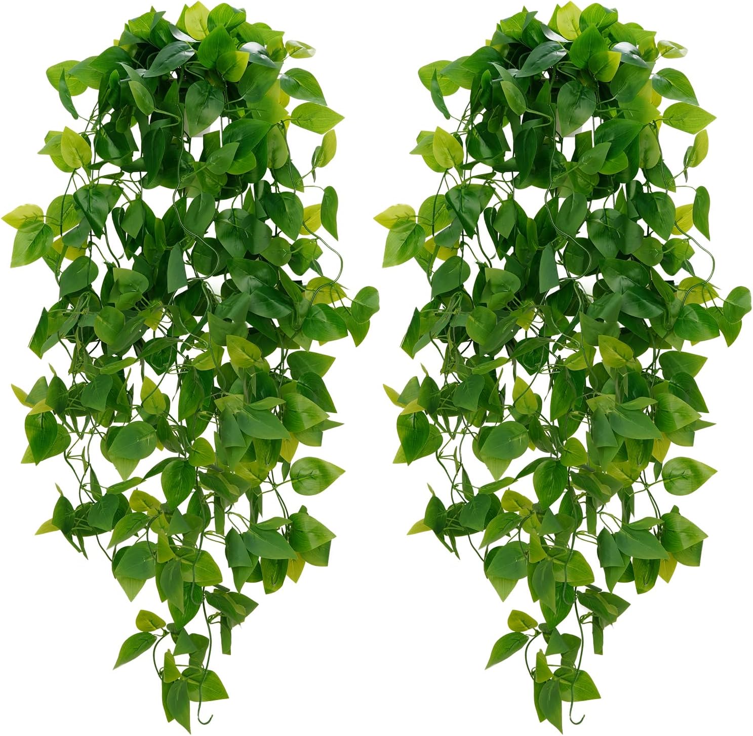 Bloomfinity:  1Pcs Fake Hanging Plants, 9 Branch Artificial Hanging Plant, Lush Faux Pothos Vines for Home Room Wall Shelf Porch Outdoor Indoor Decor (No Baskets)