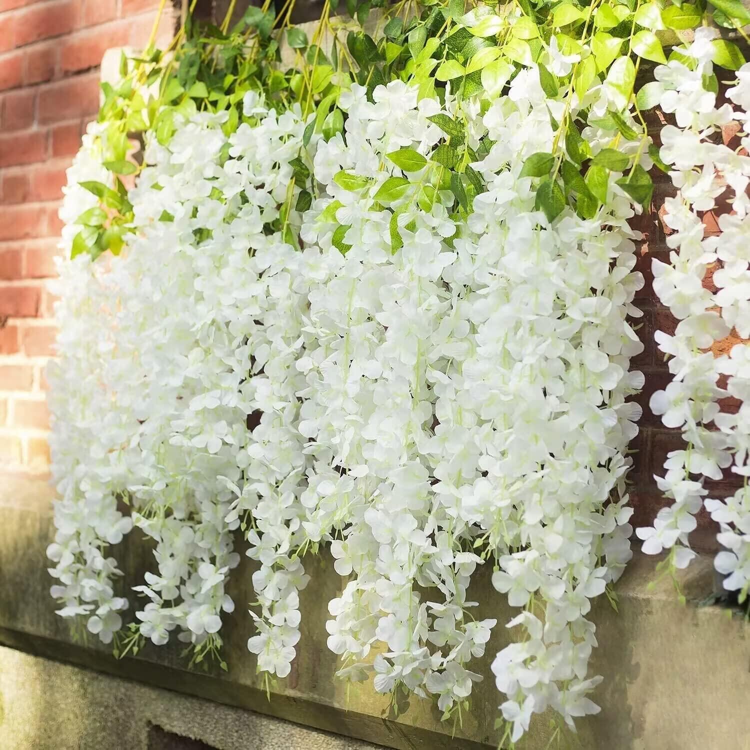 Bloomfinity:  36Pcs White & Purple Fake Wisteria Hanging Flowers, 3.6Ft/Pcs Artificial Wisteria Garland, Hanging Flowers for Wedding Party Home Backdrop Wall Decoration