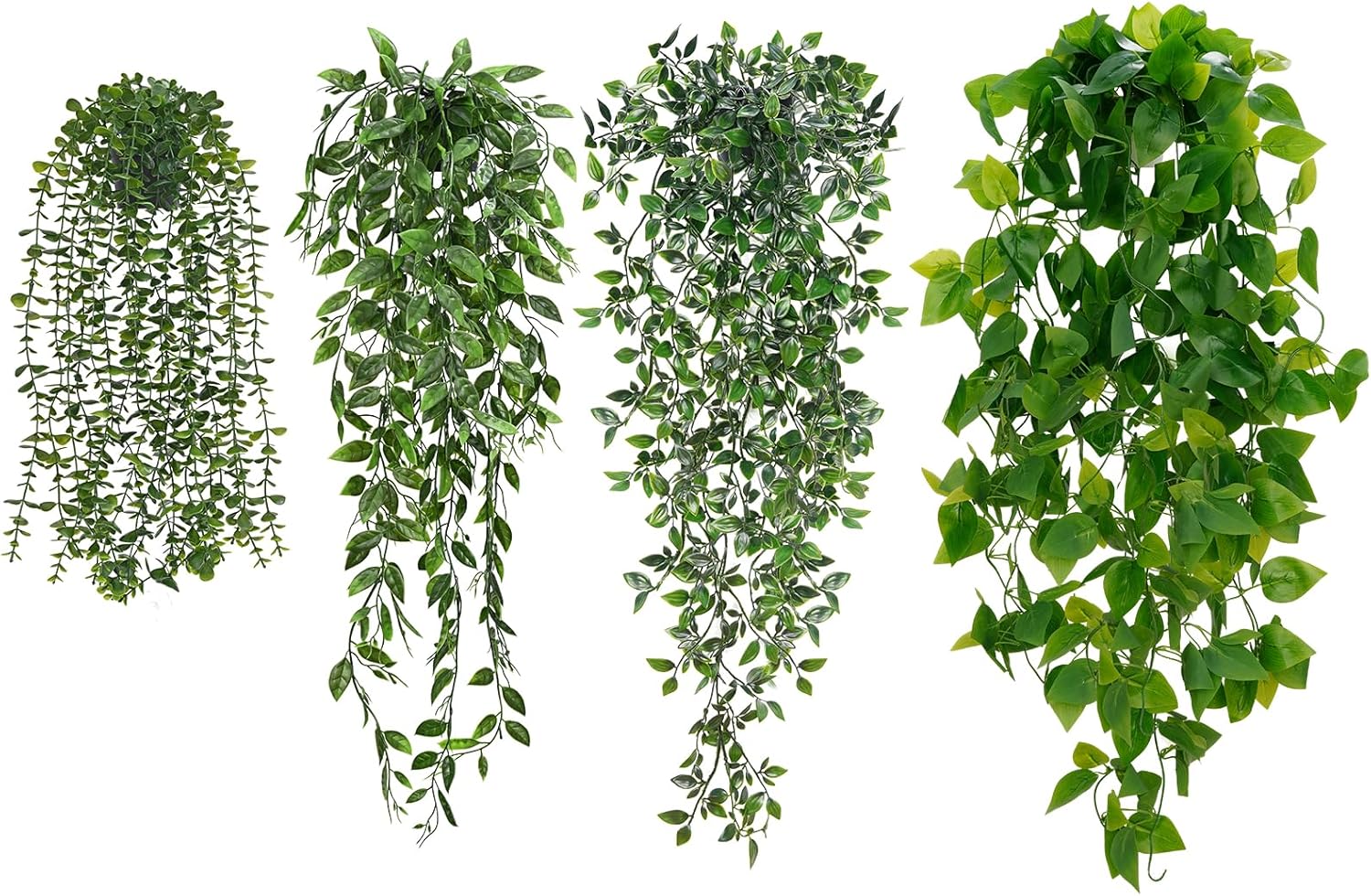Bloomfinity:  1Pcs Fake Hanging Plants, 9 Branch Artificial Hanging Plant, Lush Faux Pothos Vines for Home Room Wall Shelf Porch Outdoor Indoor Decor (No Baskets)