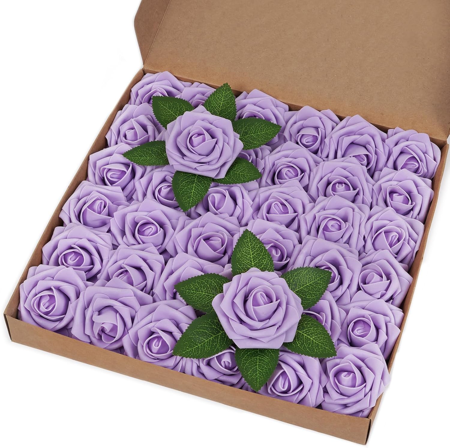 Bloomfinity: 16Pcs Artificial Flowers Fake Roses with Stems, Pink Boxed Foam Roses for DIY Bouquets Centerpieces Wedding Party Arrangement Bridal Shower Decor