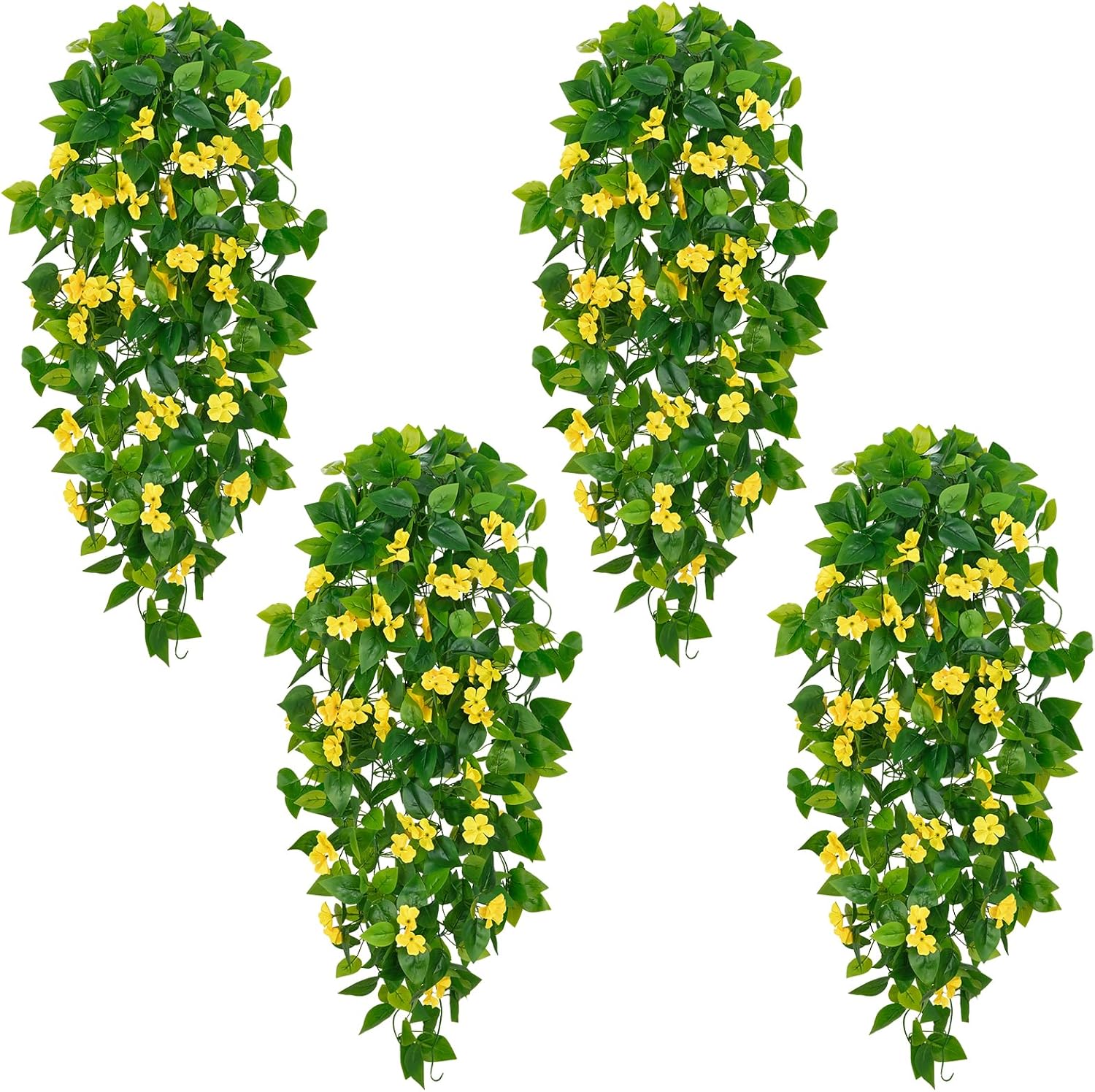 Bloomfinity:  1Pcs Fake Hanging Plants, 9 Branch Artificial Hanging Plant, Lush Faux Pothos Vines for Home Room Wall Shelf Porch Outdoor Indoor Decor (No Baskets)