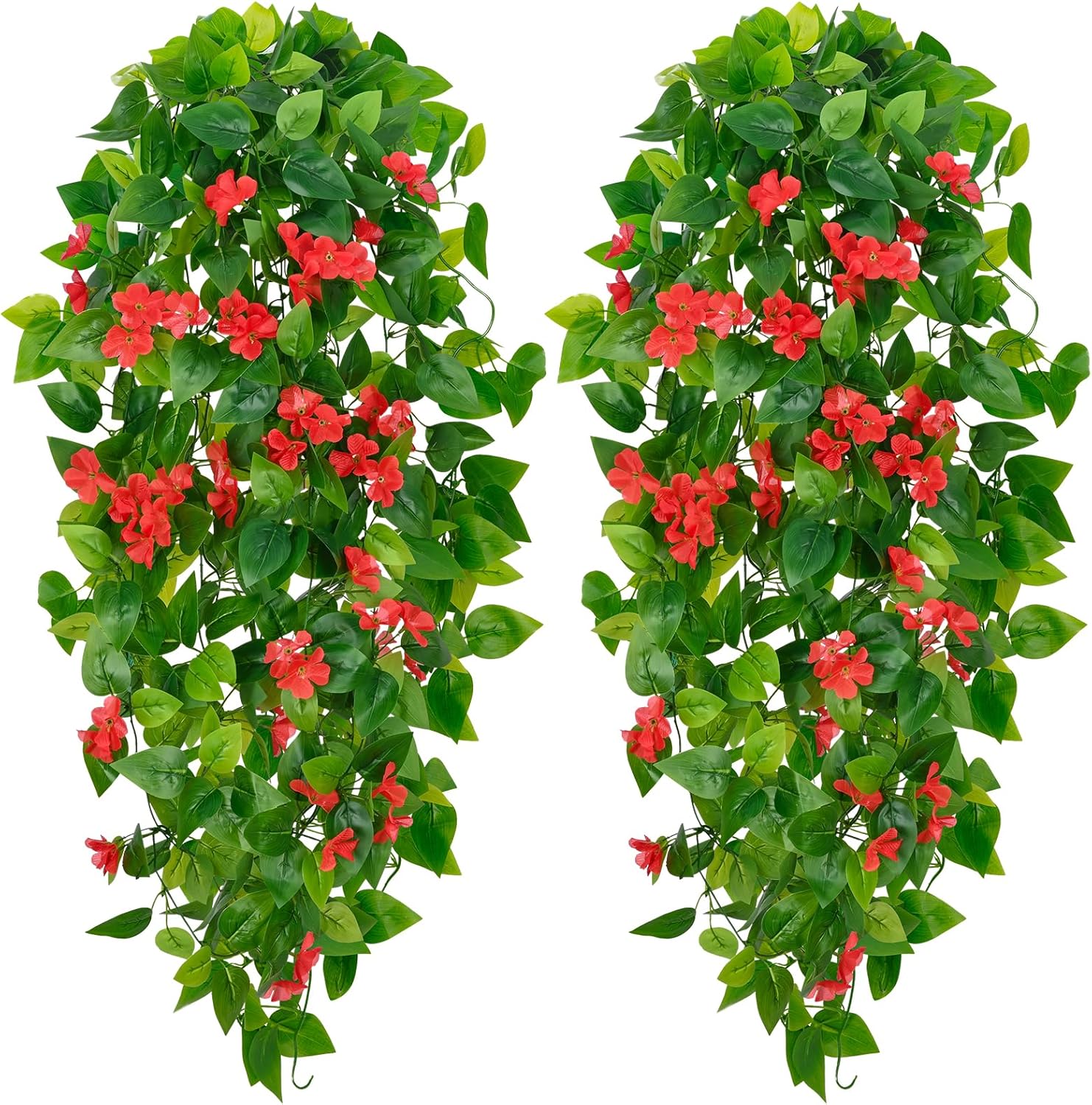 Bloomfinity:  1Pcs Fake Hanging Plants, 9 Branch Artificial Hanging Plant, Lush Faux Pothos Vines for Home Room Wall Shelf Porch Outdoor Indoor Decor (No Baskets)