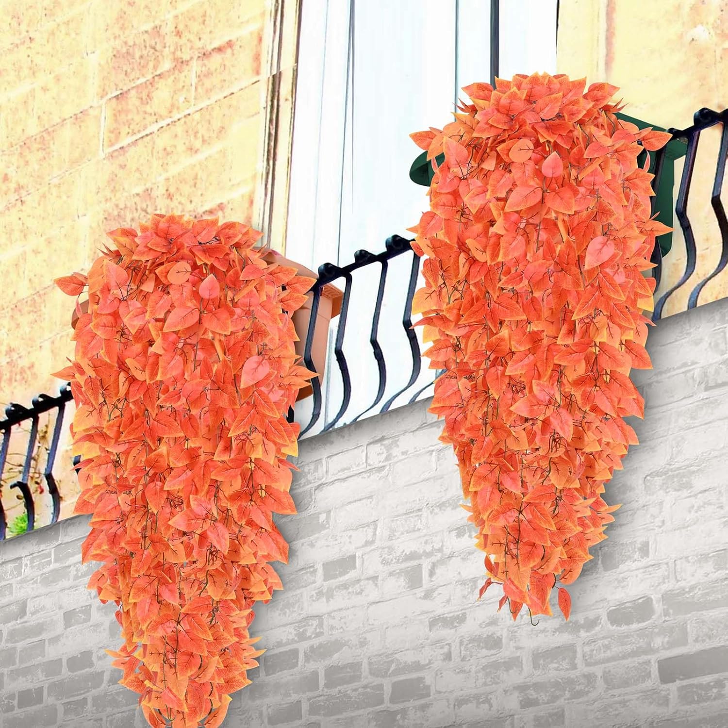 Bloomfinity:  1Pcs Fake Hanging Plants, 9 Branch Artificial Hanging Plant, Lush Faux Pothos Vines for Home Room Wall Shelf Porch Outdoor Indoor Decor (No Baskets)