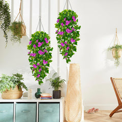Bloomfinity:  1Pcs Fake Hanging Plants, 9 Branch Artificial Hanging Plant, Lush Faux Pothos Vines for Home Room Wall Shelf Porch Outdoor Indoor Decor (No Baskets)