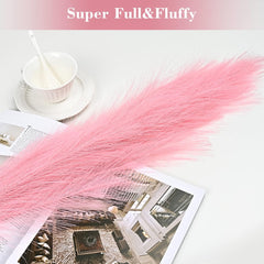 Bloomfinity:  4pcs 43"/3.6 FT Faux Pampas Grass, Pink Tall Pampas Grass for Floor Vase, Boho Artificial Pampas Grass Decor, Fake Pompous Grass Fluffy Vase Filler for Home Room Boho Decor