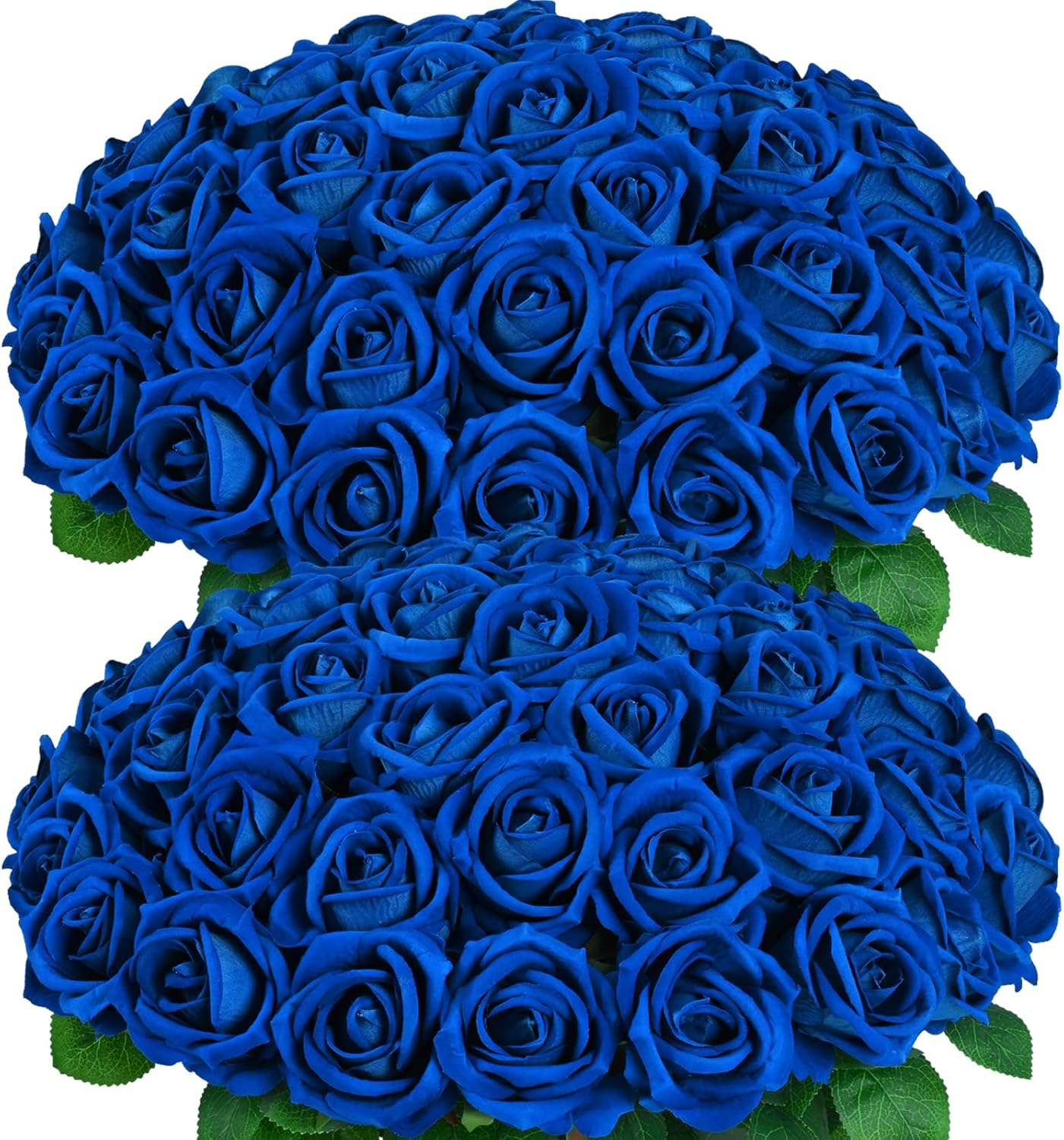 Bloomfinity:  50 Pcs Red Roses Artificial Flowers, Real Touch Velvet Roses Fake Flowers Bulk, Artificial Roses Bouquet with Long Stems Bridal DIY Wedding Party Centerpiece Decorations