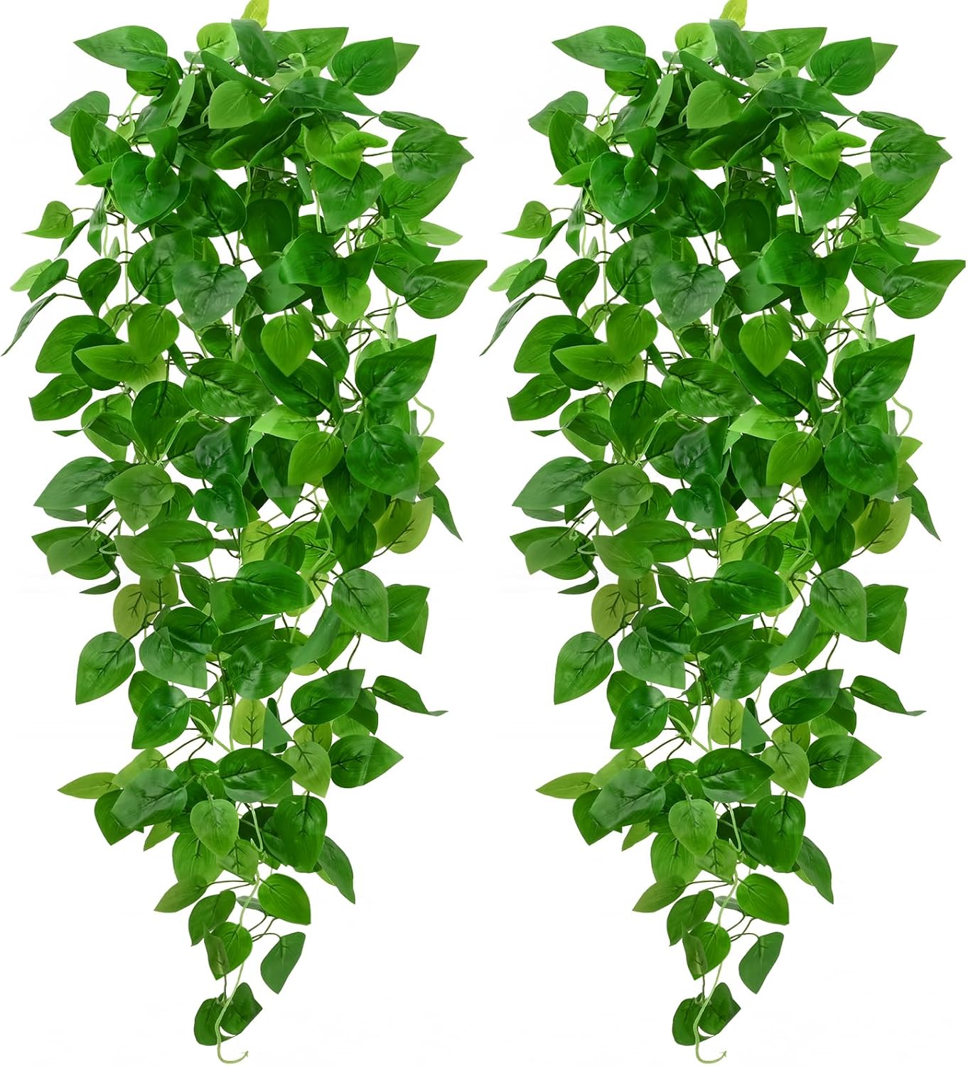 Bloomfinity:  1Pcs Fake Hanging Plants, 9 Branch Artificial Hanging Plant, Lush Faux Pothos Vines for Home Room Wall Shelf Porch Outdoor Indoor Decor (No Baskets)