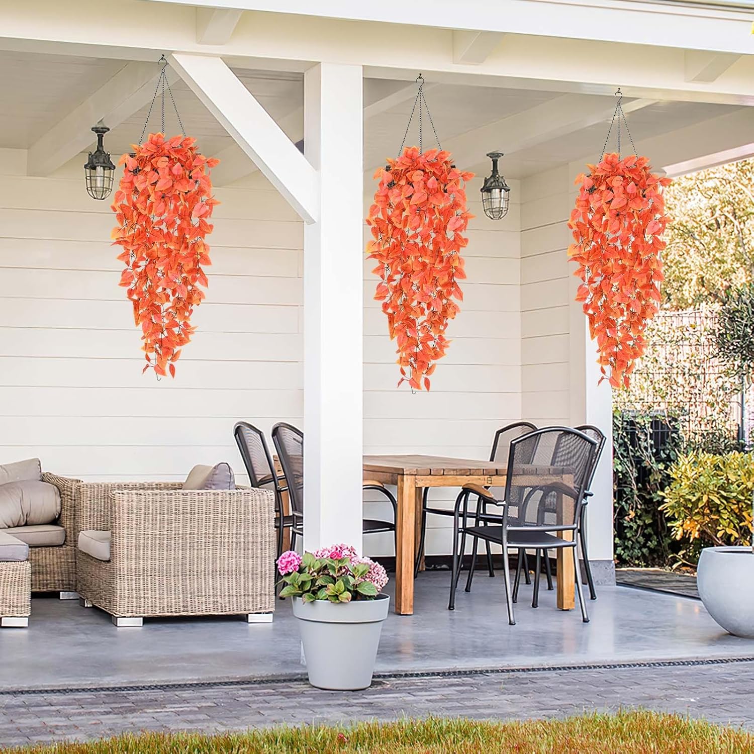 Bloomfinity:  1Pcs Fake Hanging Plants, 9 Branch Artificial Hanging Plant, Lush Faux Pothos Vines for Home Room Wall Shelf Porch Outdoor Indoor Decor (No Baskets)