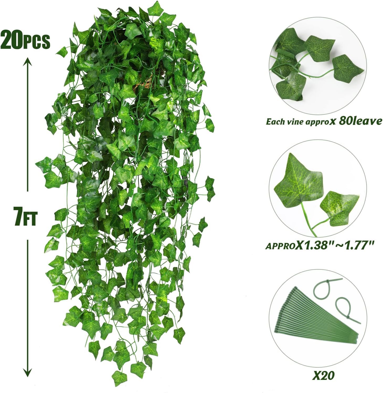 Bloomfinity:  12 Strands 84Ft Fake Vines for Bedroom with 33Ft String Lights, Cute Artificial Hanging Ivy Vines with Fake Leaves, Fake Plants for Christmas Party Garden Wall Room Decor