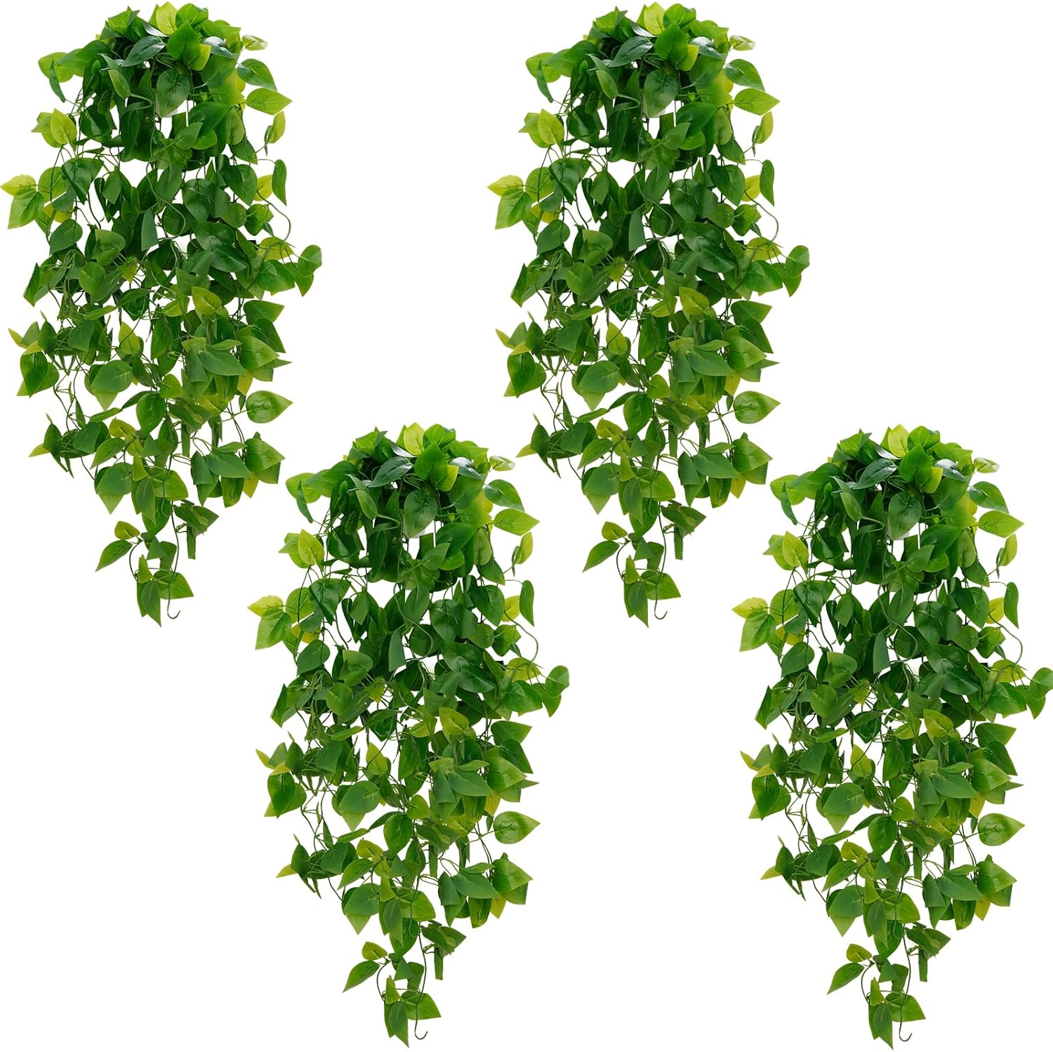 Bloomfinity:  1Pcs Fake Hanging Plants, 9 Branch Artificial Hanging Plant, Lush Faux Pothos Vines for Home Room Wall Shelf Porch Outdoor Indoor Decor (No Baskets)
