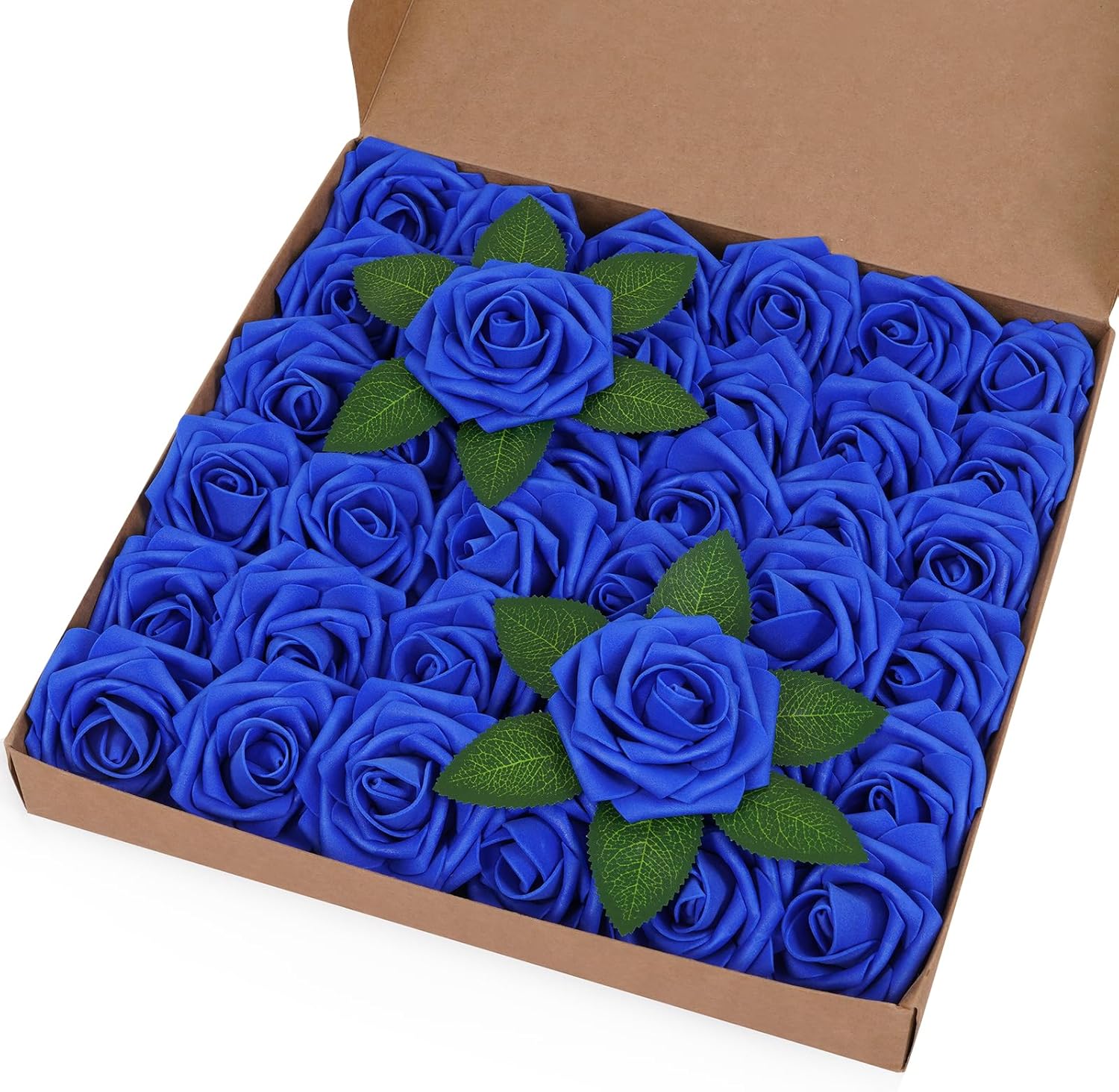 Bloomfinity: 16Pcs Artificial Flowers Fake Roses with Stems, Pink Boxed Foam Roses for DIY Bouquets Centerpieces Wedding Party Arrangement Bridal Shower Decor