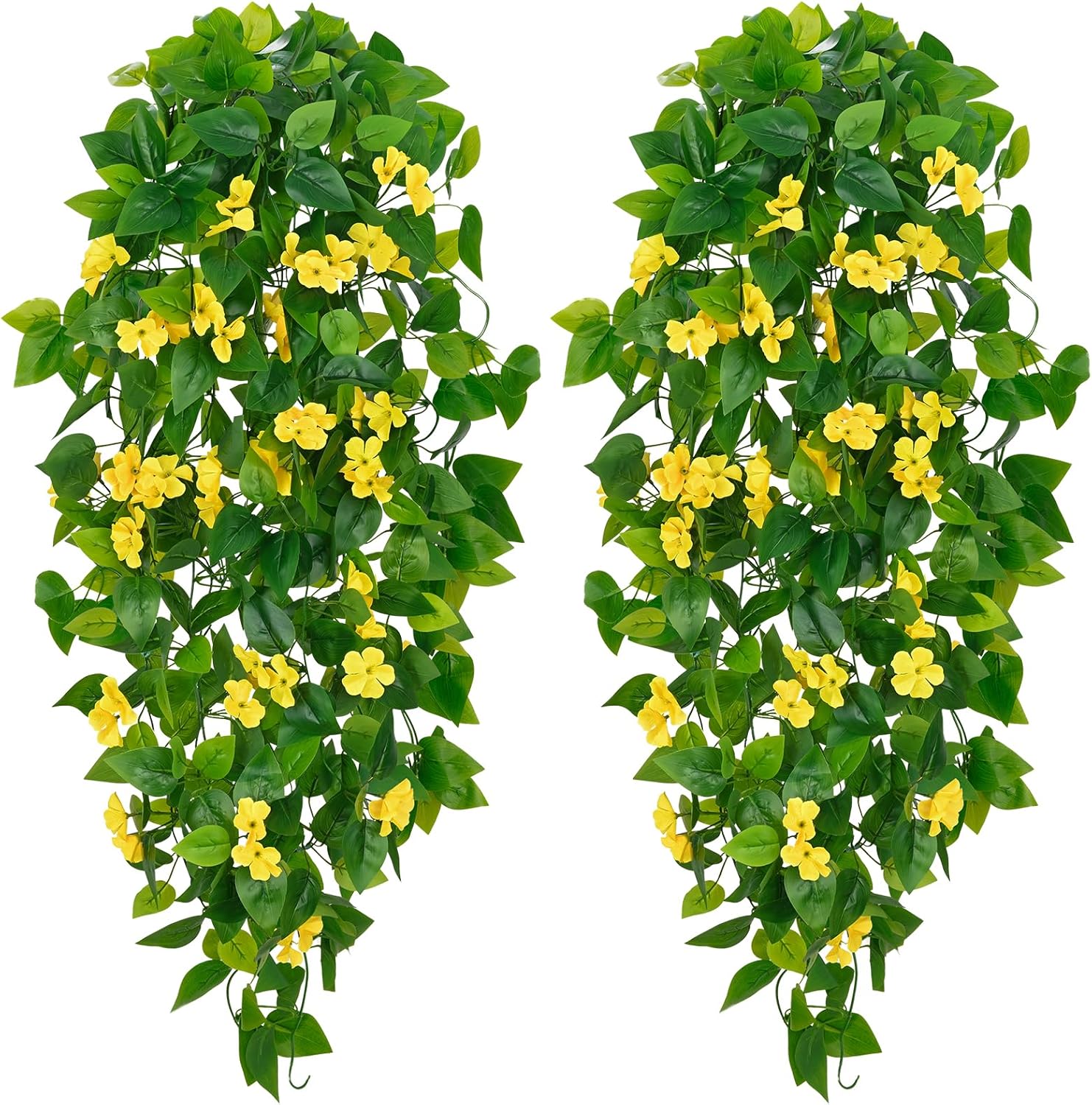 Bloomfinity:  1Pcs Fake Hanging Plants, 9 Branch Artificial Hanging Plant, Lush Faux Pothos Vines for Home Room Wall Shelf Porch Outdoor Indoor Decor (No Baskets)