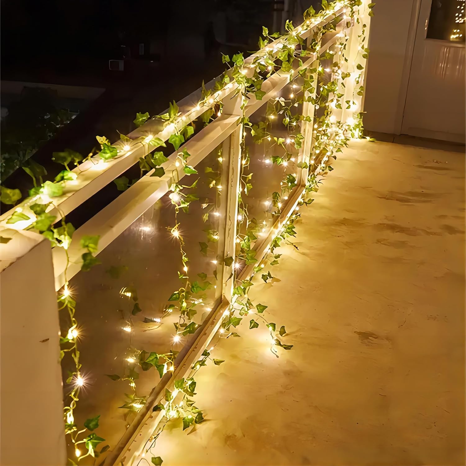 Bloomfinity:  12 Strands 84Ft Fake Vines for Bedroom with 33Ft String Lights, Cute Artificial Hanging Ivy Vines with Fake Leaves, Fake Plants for Christmas Party Garden Wall Room Decor