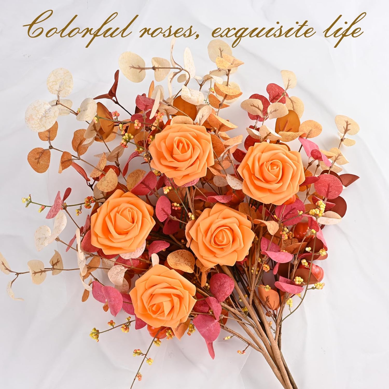 Bloomfinity: 16Pcs Artificial Flowers Fake Roses with Stems, Pink Boxed Foam Roses for DIY Bouquets Centerpieces Wedding Party Arrangement Bridal Shower Decor