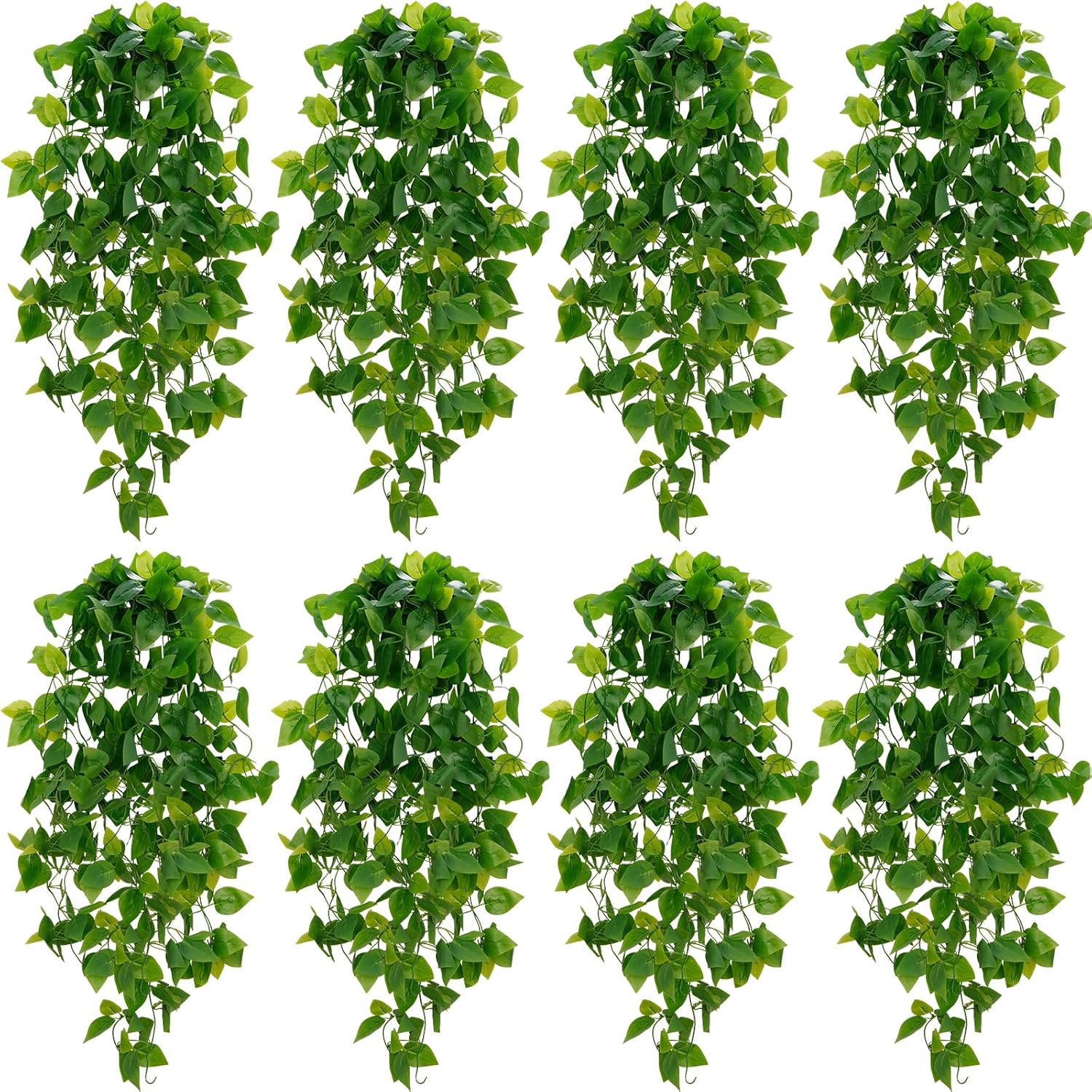 Bloomfinity:  1Pcs Fake Hanging Plants, 9 Branch Artificial Hanging Plant, Lush Faux Pothos Vines for Home Room Wall Shelf Porch Outdoor Indoor Decor (No Baskets)