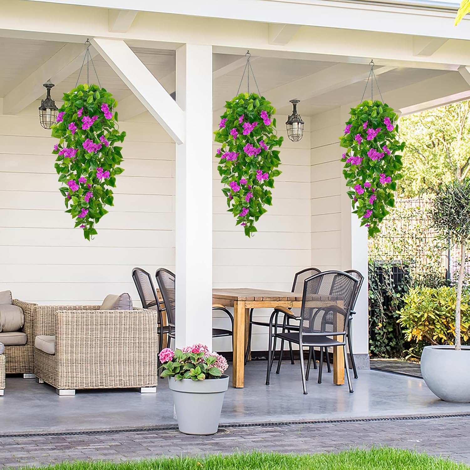 Bloomfinity:  1Pcs Fake Hanging Plants, 9 Branch Artificial Hanging Plant, Lush Faux Pothos Vines for Home Room Wall Shelf Porch Outdoor Indoor Decor (No Baskets)