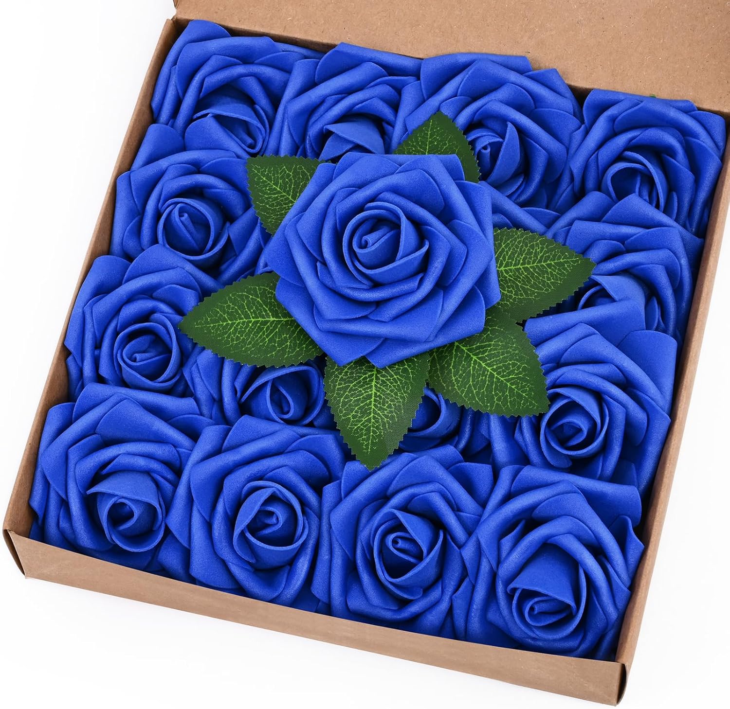 Bloomfinity: 16Pcs Artificial Flowers Fake Roses with Stems, Pink Boxed Foam Roses for DIY Bouquets Centerpieces Wedding Party Arrangement Bridal Shower Decor