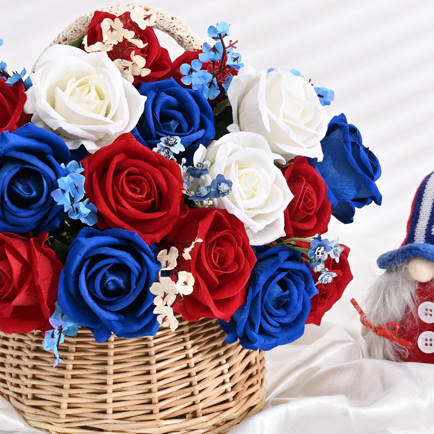 Bloomfinity:  50 Pcs Red Roses Artificial Flowers, Real Touch Velvet Roses Fake Flowers Bulk, Artificial Roses Bouquet with Long Stems Bridal DIY Wedding Party Centerpiece Decorations