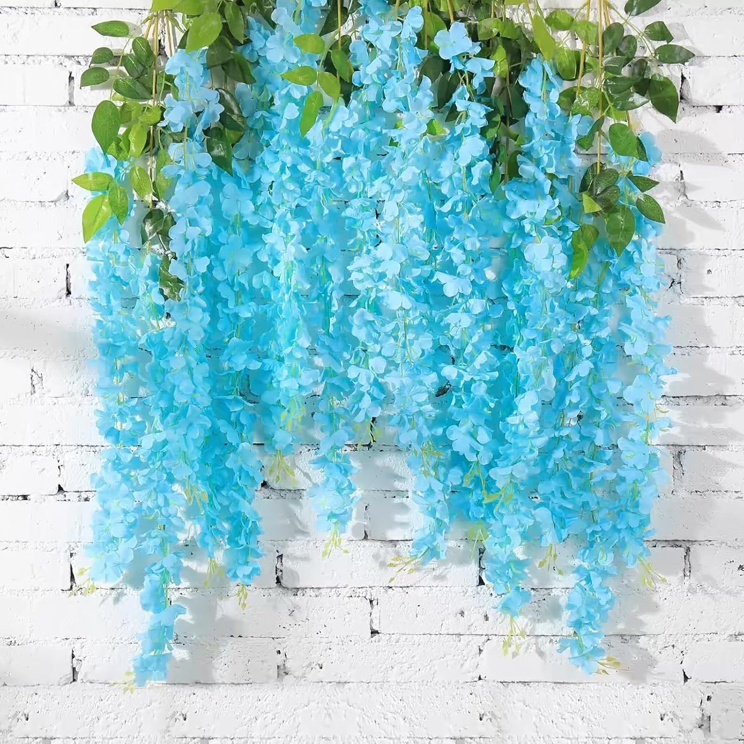 Bloomfinity:  36Pcs White & Purple Fake Wisteria Hanging Flowers, 3.6Ft/Pcs Artificial Wisteria Garland, Hanging Flowers for Wedding Party Home Backdrop Wall Decoration