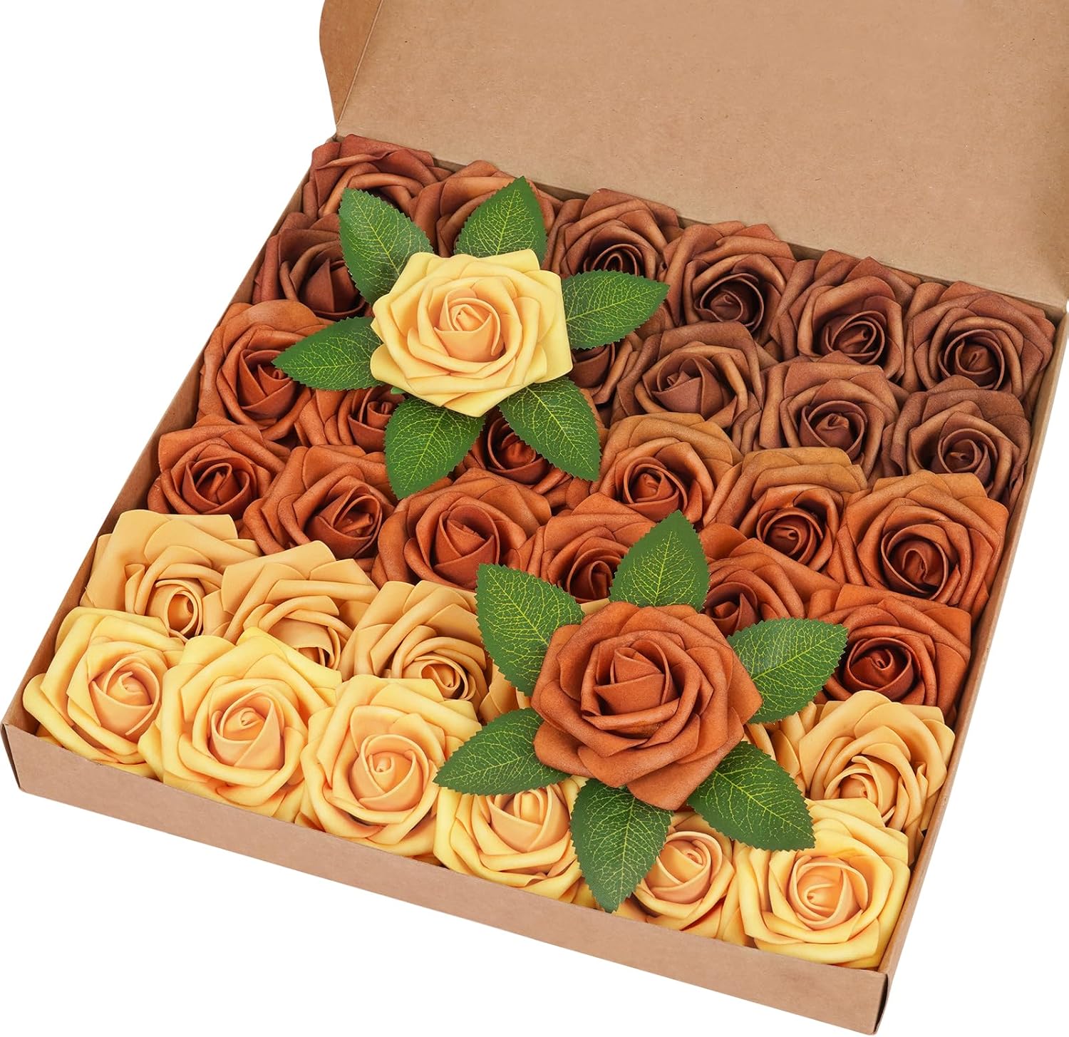 Bloomfinity: 16Pcs Artificial Flowers Fake Roses with Stems, Pink Boxed Foam Roses for DIY Bouquets Centerpieces Wedding Party Arrangement Bridal Shower Decor
