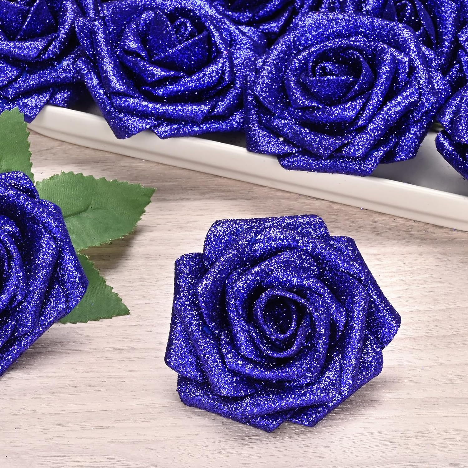 Bloomfinity: 16Pcs Artificial Flowers Fake Roses with Stems, Pink Boxed Foam Roses for DIY Bouquets Centerpieces Wedding Party Arrangement Bridal Shower Decor