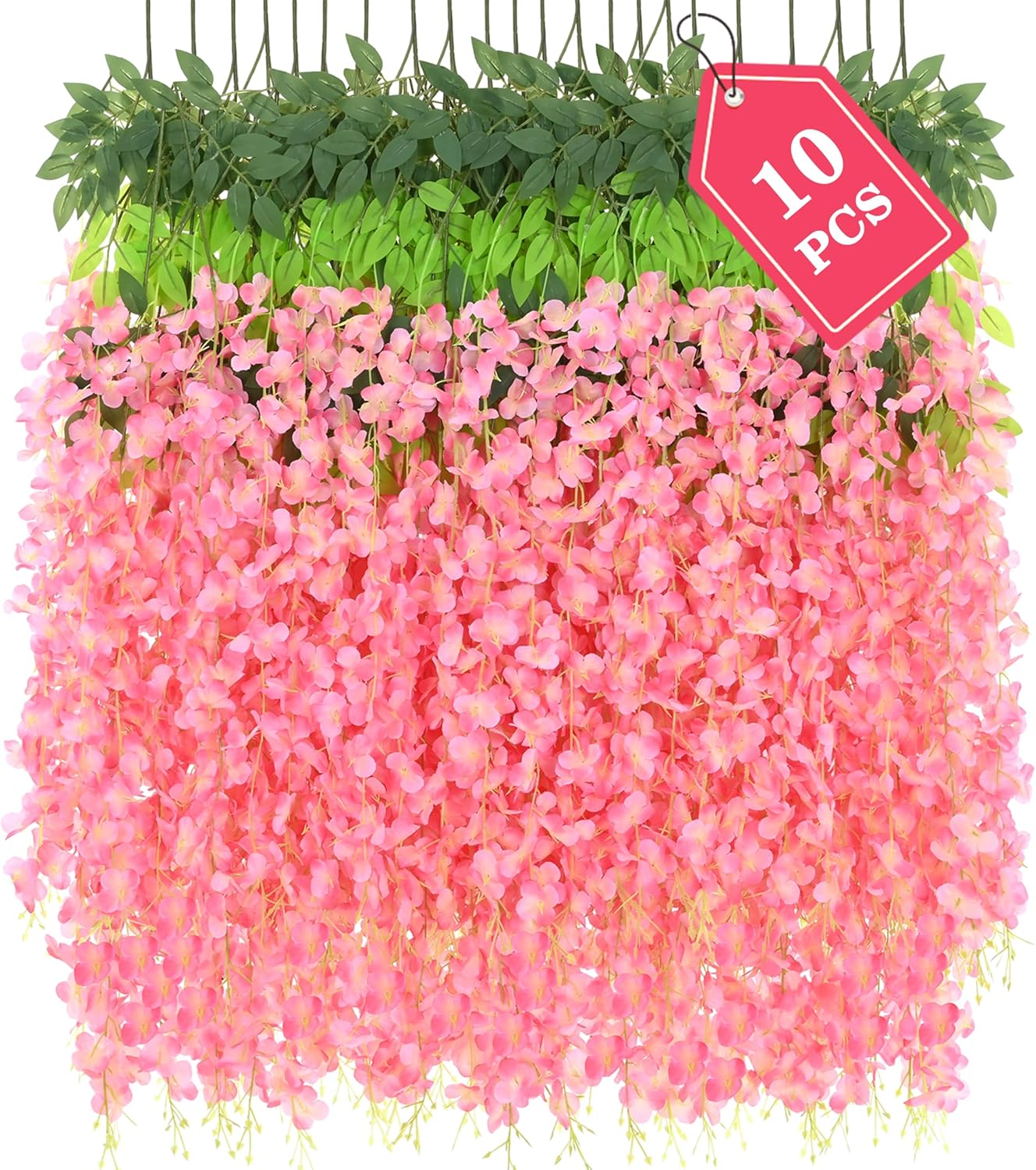 Bloomfinity:  36Pcs White & Purple Fake Wisteria Hanging Flowers, 3.6Ft/Pcs Artificial Wisteria Garland, Hanging Flowers for Wedding Party Home Backdrop Wall Decoration