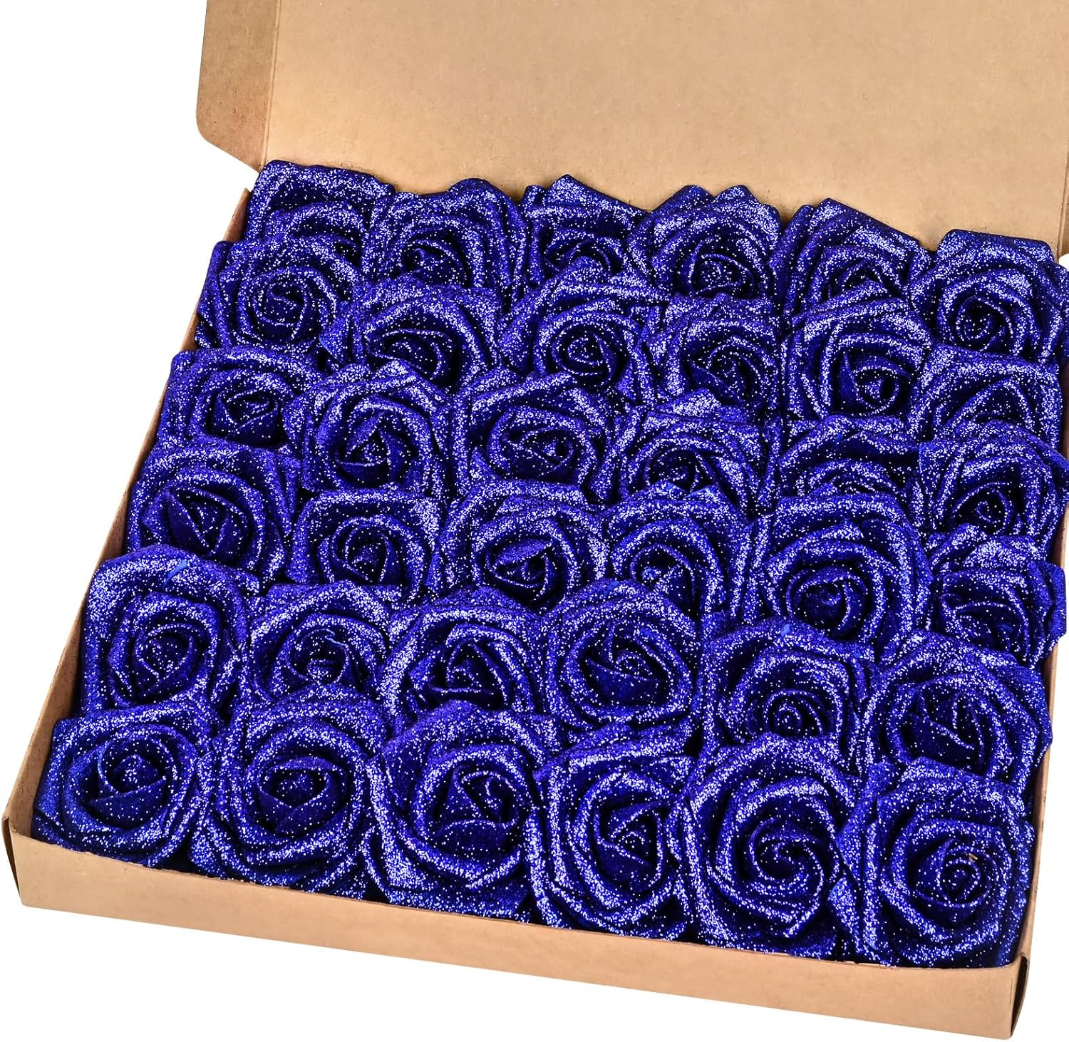 Bloomfinity: 16Pcs Artificial Flowers Fake Roses with Stems, Pink Boxed Foam Roses for DIY Bouquets Centerpieces Wedding Party Arrangement Bridal Shower Decor