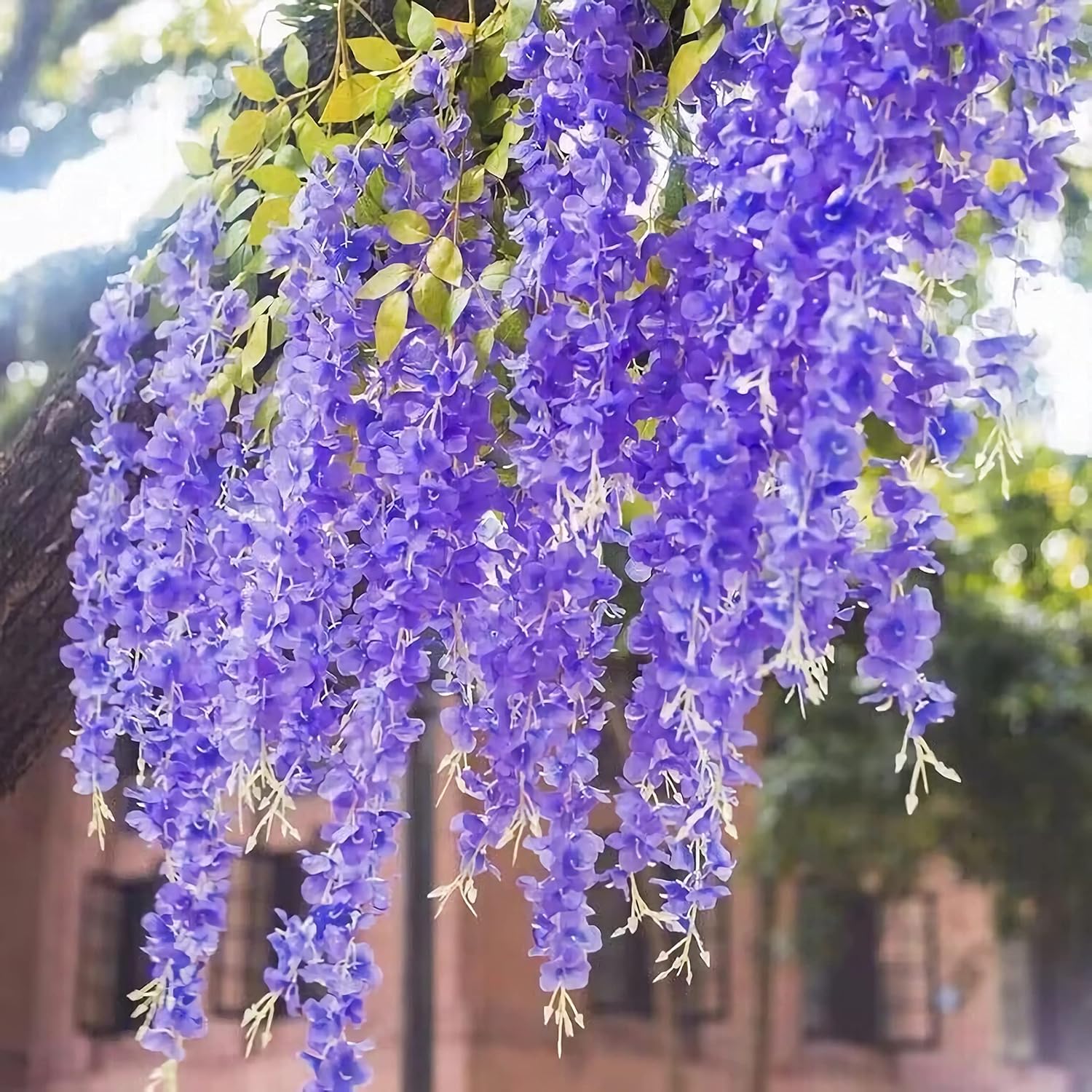 Bloomfinity:  36Pcs White & Purple Fake Wisteria Hanging Flowers, 3.6Ft/Pcs Artificial Wisteria Garland, Hanging Flowers for Wedding Party Home Backdrop Wall Decoration