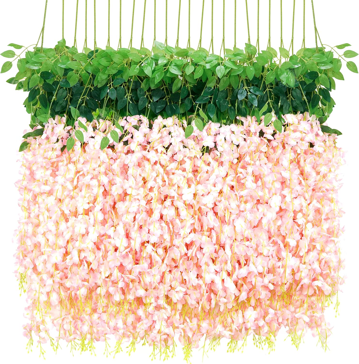 Bloomfinity:  36Pcs White & Purple Fake Wisteria Hanging Flowers, 3.6Ft/Pcs Artificial Wisteria Garland, Hanging Flowers for Wedding Party Home Backdrop Wall Decoration